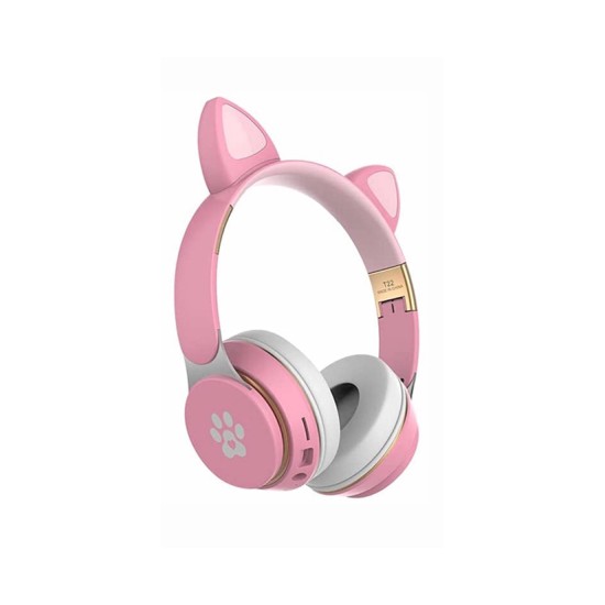 CAT EAR BLUETOOTH HEADPHONE WIRELESS T22 PINK